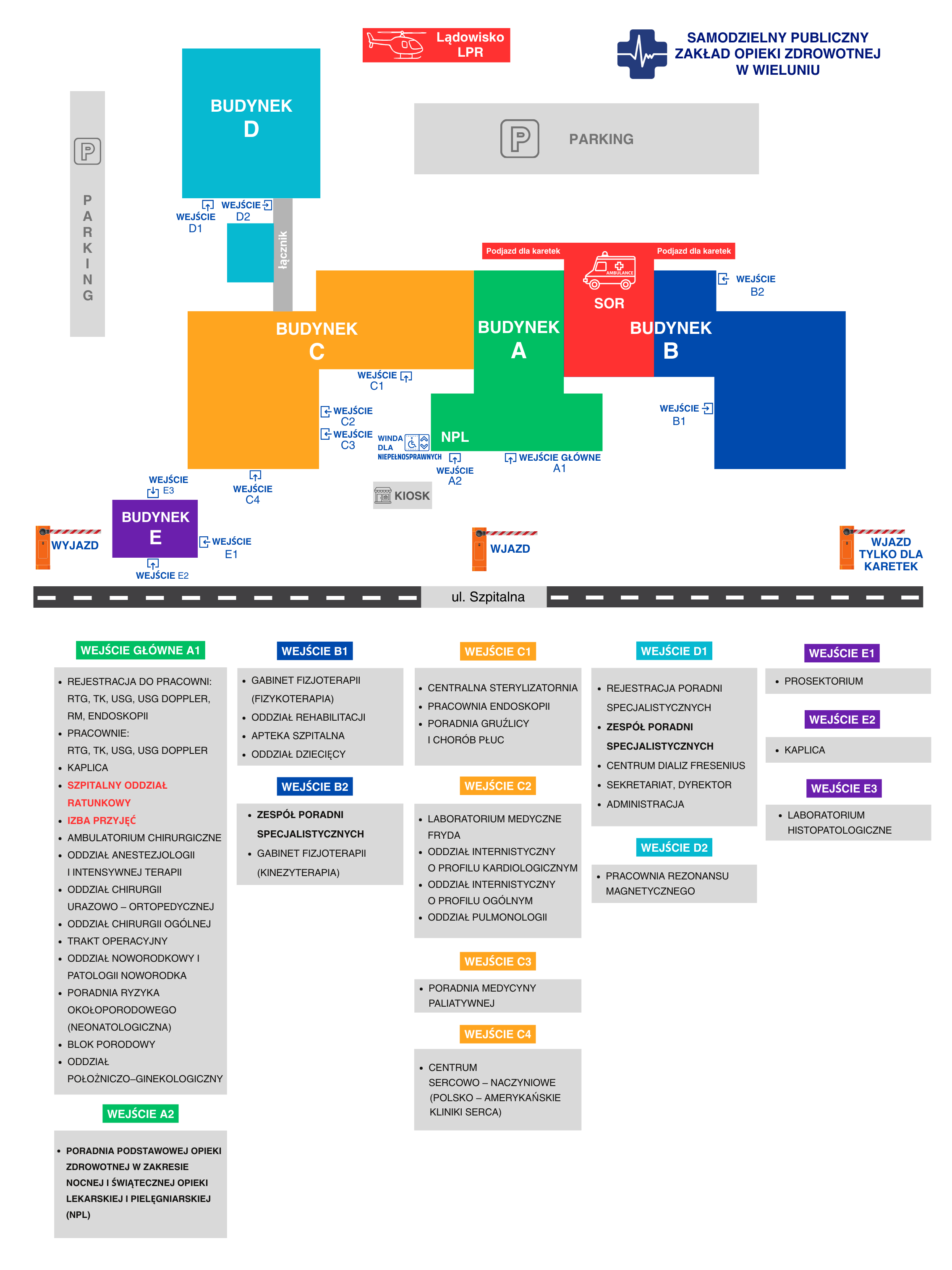 Plan budynków SPZOZ w Wieluniu