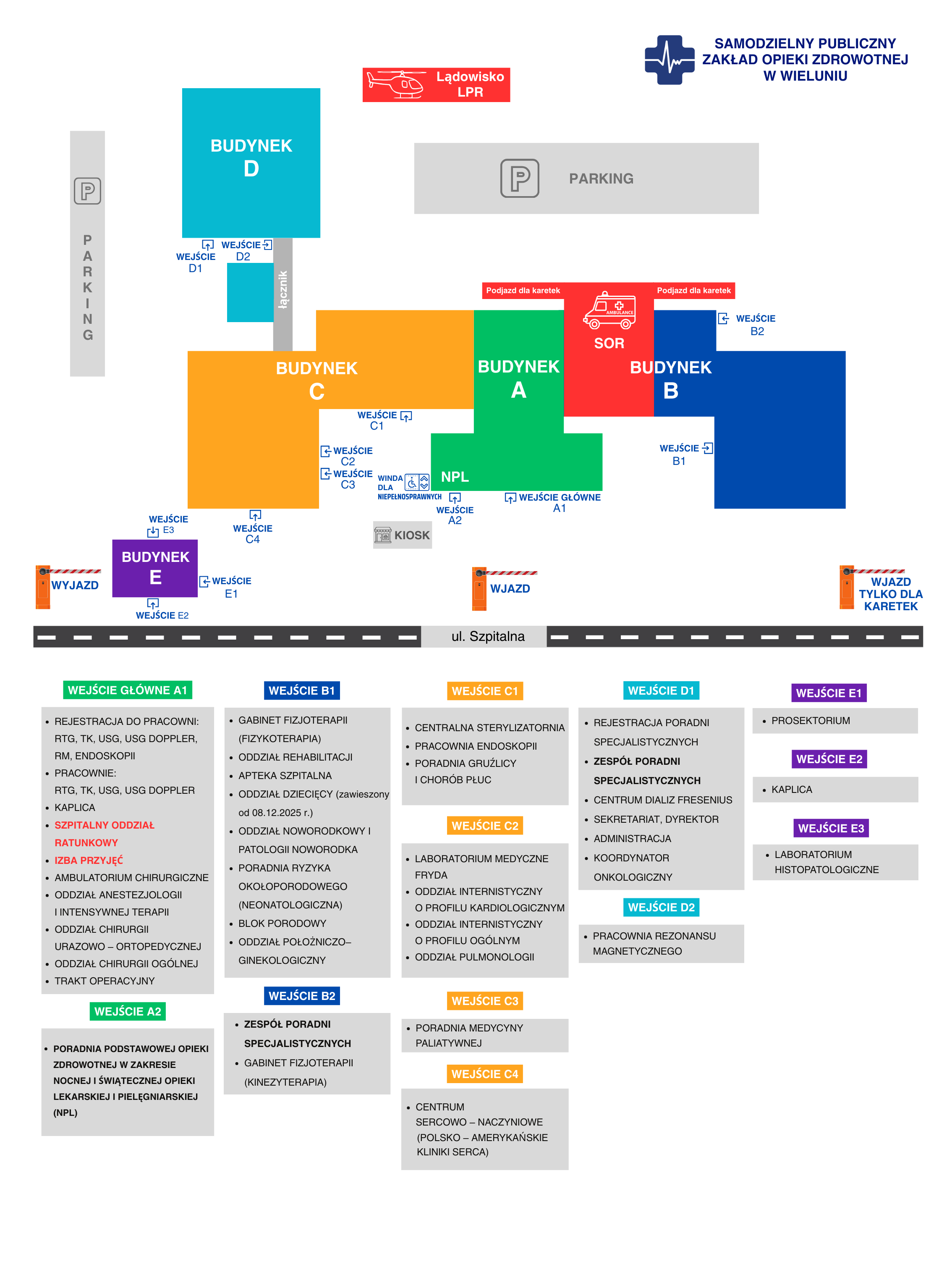 Plan budynków SPZOZ w Wieluniu